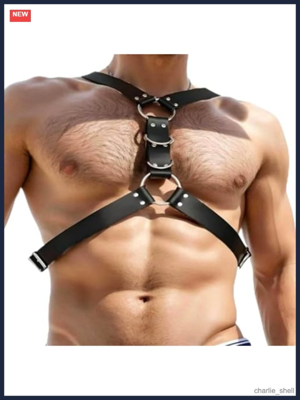 Men's PU Leather Chest Harness Punk Rave Clubwear Adjustable Strap